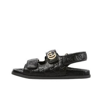 GUCCI Double G Strap Sandals Women's Black