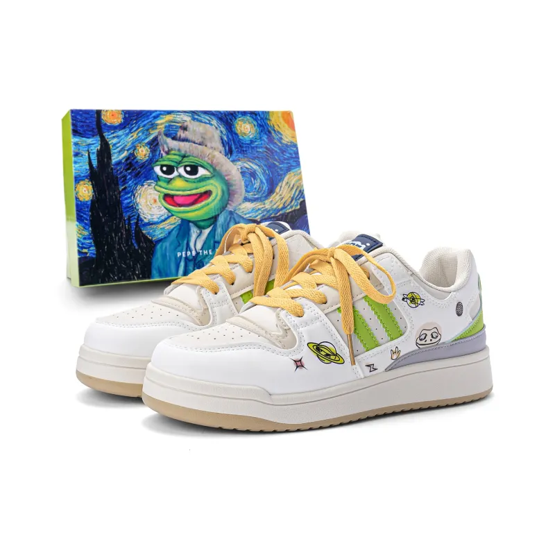Pepe The Frog Low Top Skateboard Shoes Unisex-13