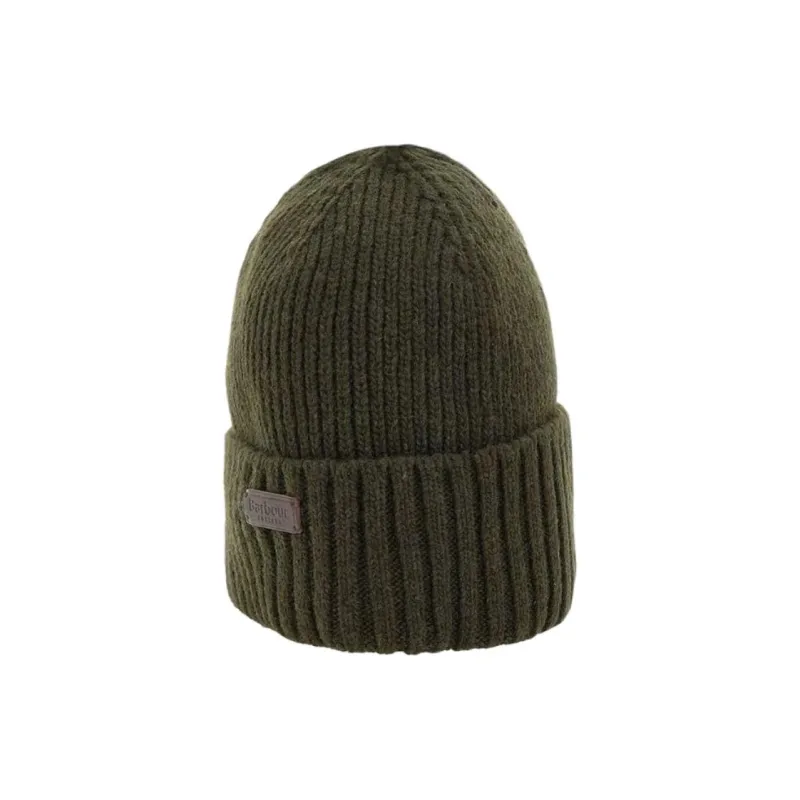 BARBOUR Logo Patch Knitted Beanie-2