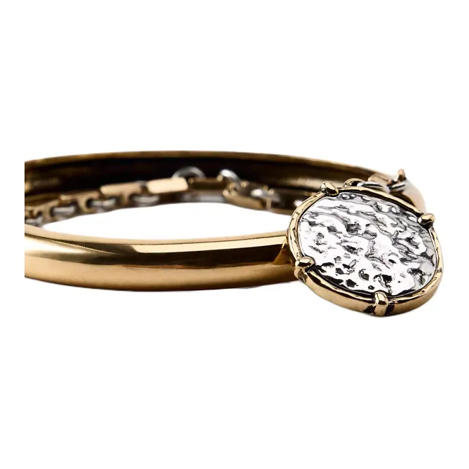 ZARA Zinc Brass Resin Bracelets Women's Gold-2