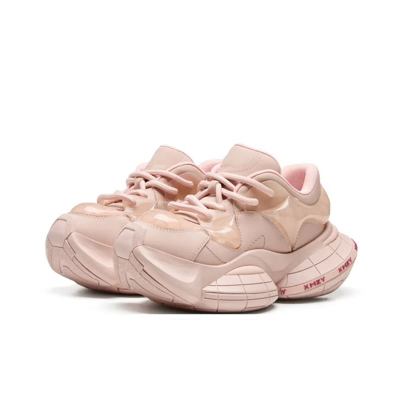 XMZY Interstellar Frisbee Series Chunky Sneakers Women's Low Top Cold Light Gunmetal/Angora Red/Guava Pink/Sand Peach/Pearl White-14
