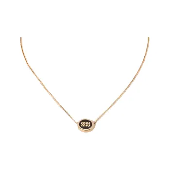MIU MIU Metal Necklaces Women's Black
