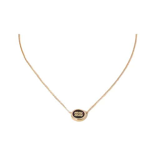 MIU MIU Metal Necklaces Women's Black