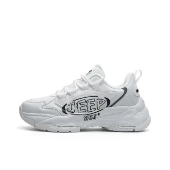 JEEP SPIRIT Slip Resistant, Abrasion Resistant, Waterproof, Height Increasing Low Top Chunky Sneakers Men's White