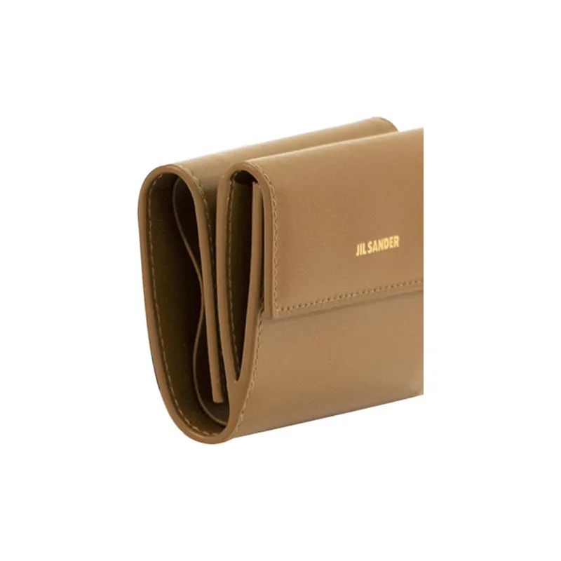 JIL SANDER Leather Wallet Women's Light Brown-2