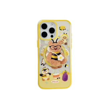 Wei Xin TPU Material Bee And Bear Magnetic Stand Phone Cases Compatible With Apple IPhone 16/15/13/14/Pro/Max