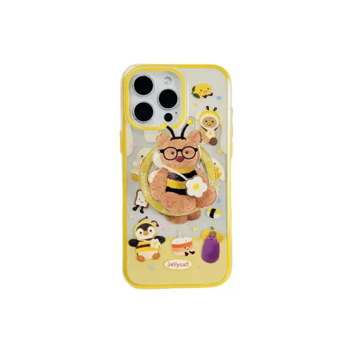 Wei Xin TPU Material Bee And Bear Magnetic Stand Phone Cases Compatible With Apple IPhone 16/15/13/14/Pro/Max