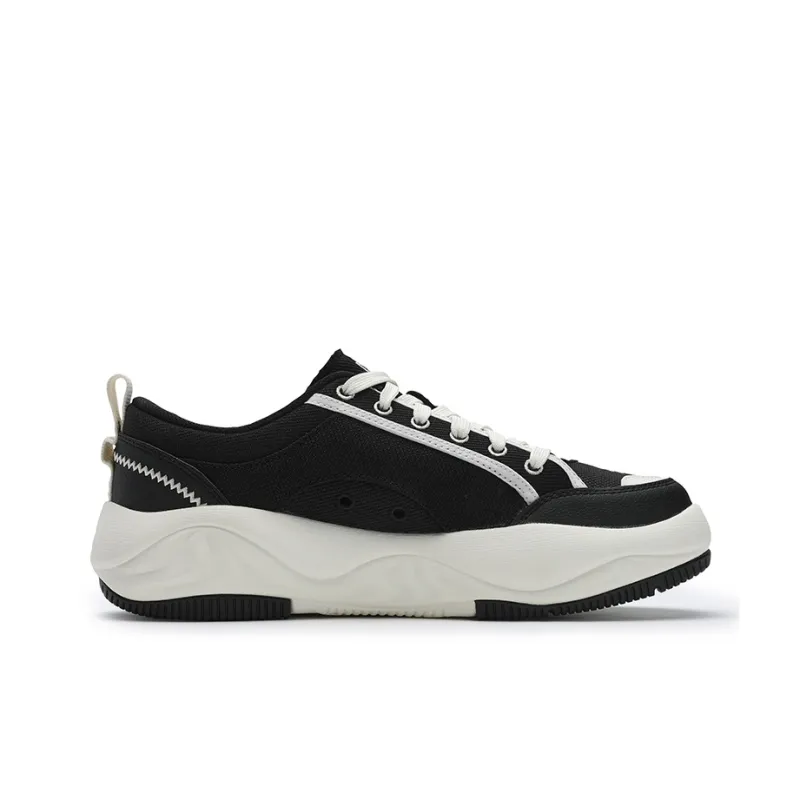 FILA COOKIES Abrasion Resistant, Breathable, Lightweight Coverage Low Top Canvas Shoes Men's Black White-1