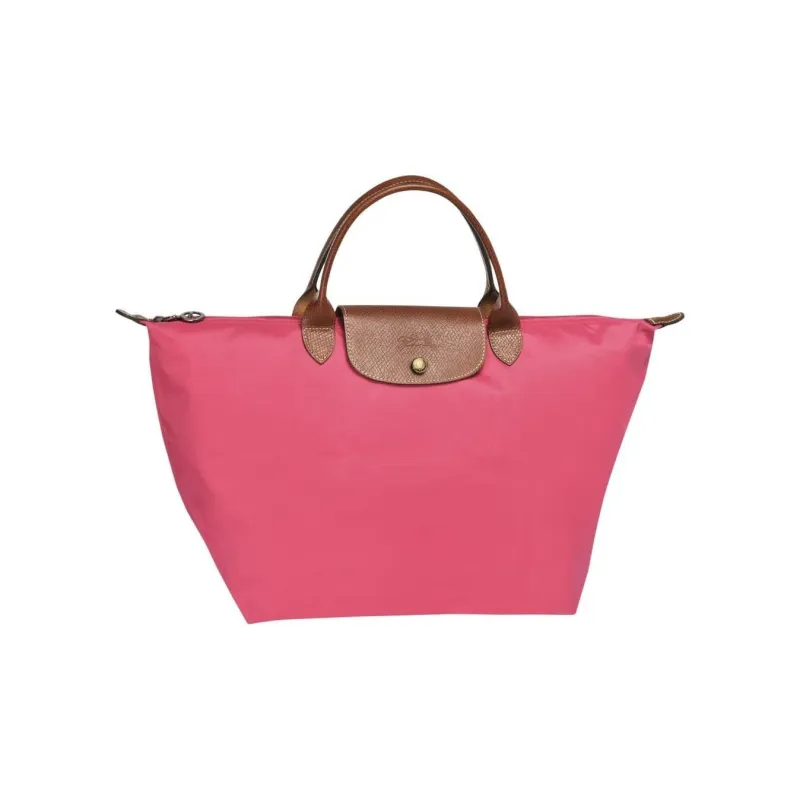 LONGCHAMP Le Pliage Polyamide Canvas With Leather Trim Dumpling Bag Handbags Medium Size Women's Pink-1
