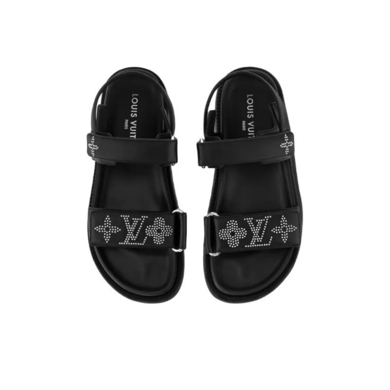 LOUIS VUITTON Sunset Strap Sandals Women's Black-3