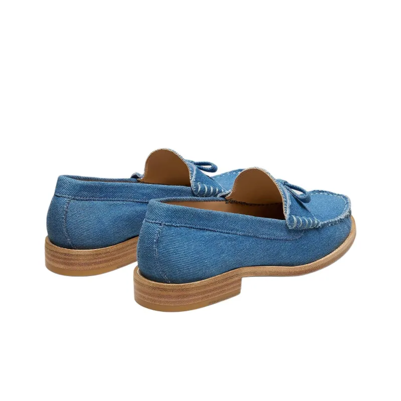 Stuart Weitzman/SW Lottie Bow Loafers Women's Blue-3