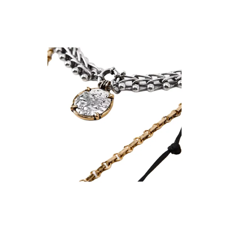 ZARA Zinc Iron Brass Polyester Resin Metal Necklaces Women's Gold-2