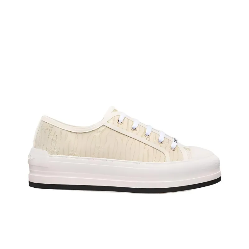 DIOR Walk'n'Dior Low Top Canvas Shoes Women's Gold-1