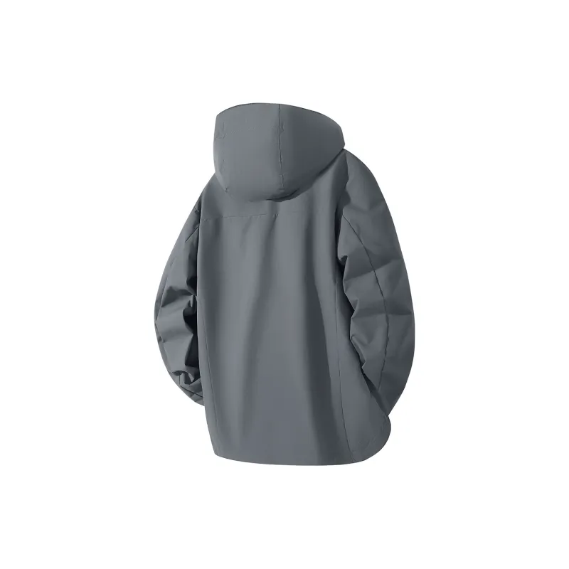 Feiyue Water-Resistant Windproof Warm Cold-Resistant Windbreaker Jacket Unisex Glacier White-7