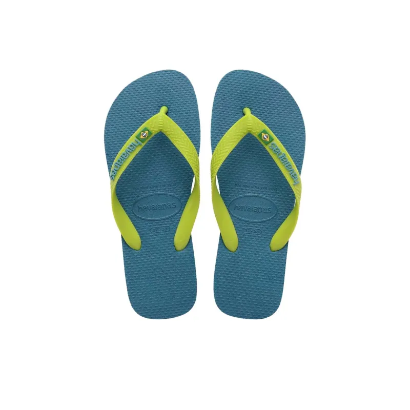 Havaianas Rubber Sole Abrasion-Resistant Flip Flops Men's Blue-3