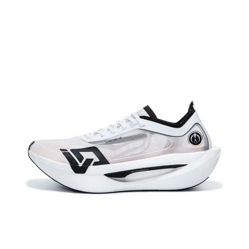 Erke Yuta Cushioning Wear Resistant Rebound Low Top Carbon Plate Casual Running Shoes Men's White Black