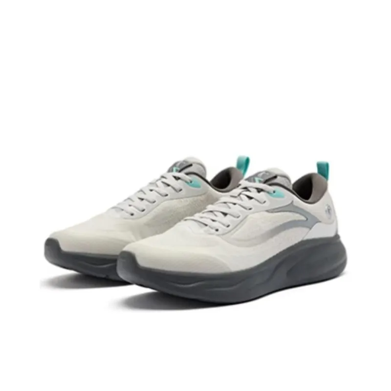 QIAODAN Light 1.0 Slip-Resistant Low-Top Running Shoes Men's Gray-1
