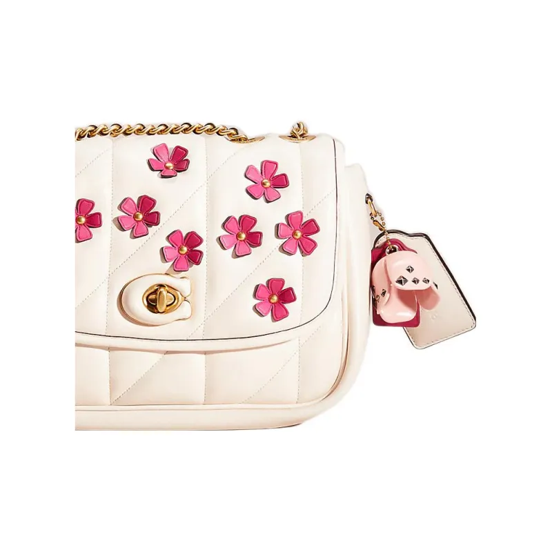 COACH Pillow Nappa Leather Crossbody Bags Shoulder Bags Medium Size Women's White-3