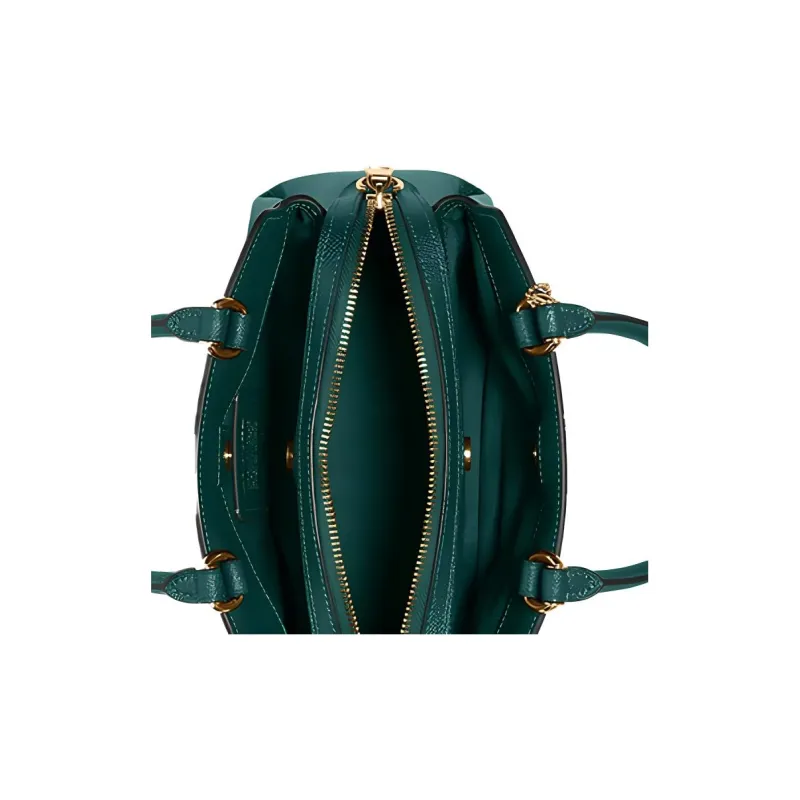 COACH Lillie Leather Handbag Medium Size Women's Green-3