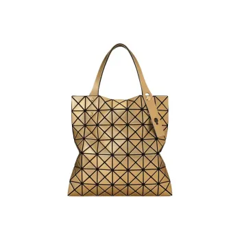 ISSEY MIYAKE PLATINUM COFFRET Polyurethane Handbag Women's Gold
