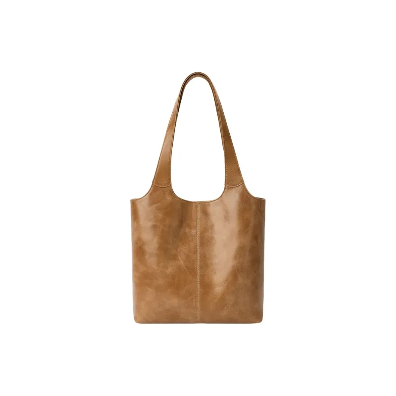 CASSILE Cow Leather Shoulder Bag Women's Light Brown-4