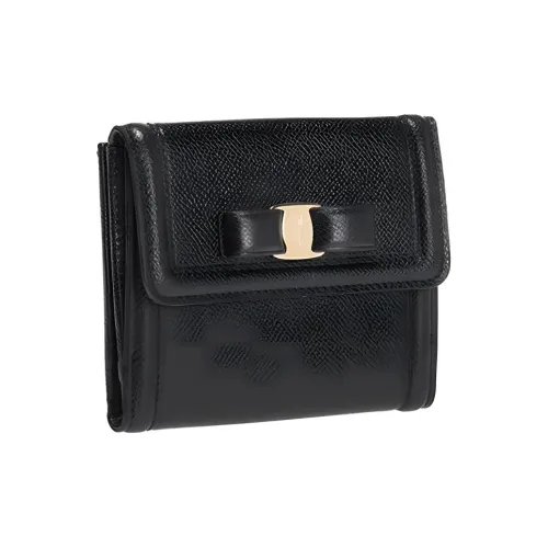 FERRAGAMO Leather Wallet Regular Women's Black