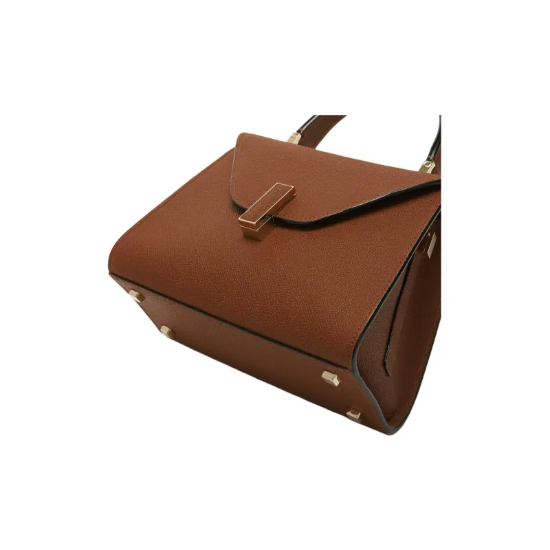 Valextra B tracollina Series Millepunte Calfskin One Shoulder Handbag Mini Women's Chocolates Brown-3