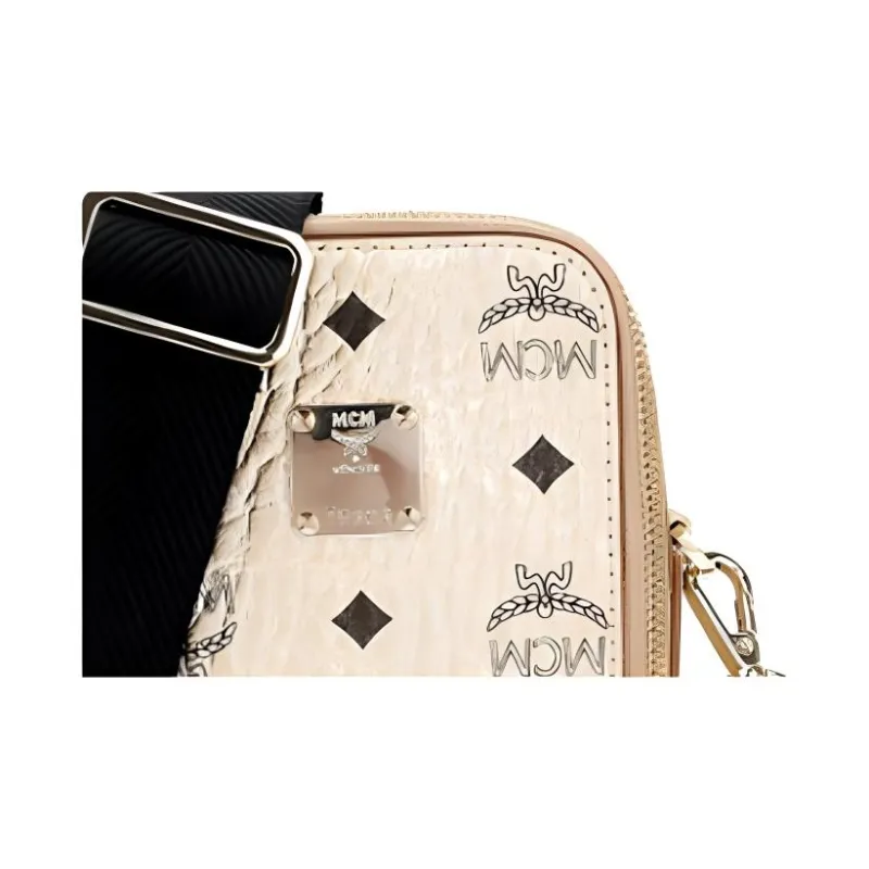 MCM Visetos Crossbody Camera Bag Berlin Gold-4
