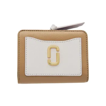 MARC JACOBS Leather Wallet Mini Women's Camel Multicolor
