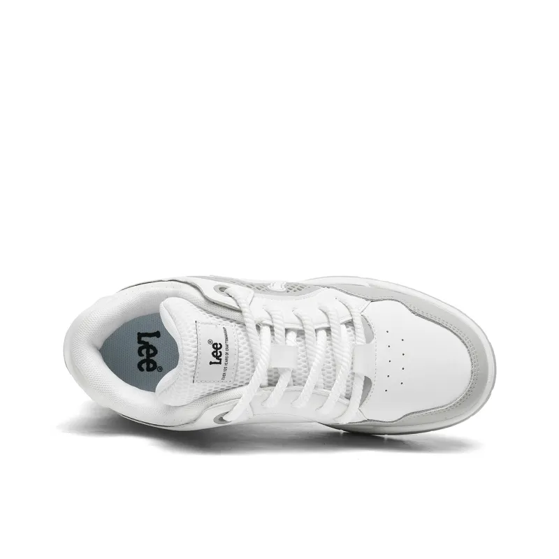 Lee Fashion Minimalist Style White Sneakers Commute Versatile Low Top Skateboard Shoes Men's-4