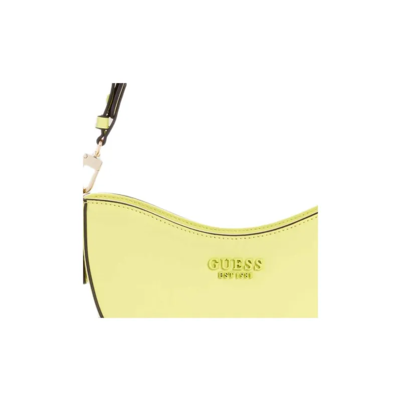 GUESS Smooth Faux Leather Handbag Shoulder Bag Regular Women's Yellow-4