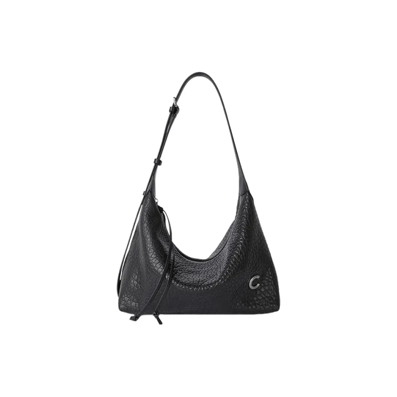 CASSILE Sheepskin Shoulder Bag Dumpling Bag Shoulder Bag Women's Black-1