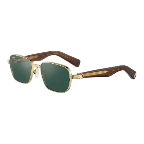 CARTIER Acetate Metal Square Sunglasses Men's Brown