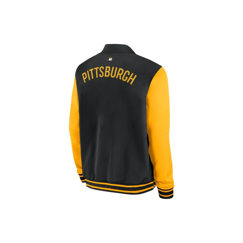 Nike Pittsburgh Pirates Authentic Collection Dugout Men's Nike Mlb Full Zip Bomber Jacket-1