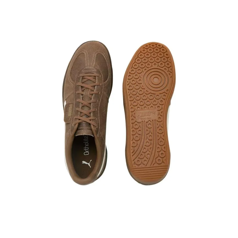 PUMA Palermo Anti Slip Wear Resistant Low Top Skateboard Shoes Unisex Brown White-3