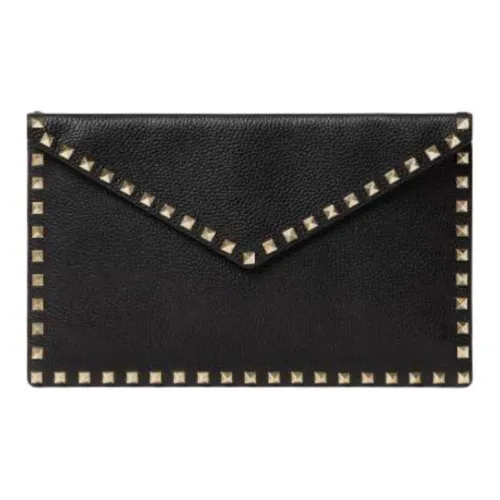 Valentino Garavani Rockstud Foldover Top Envelope Clutch Bag