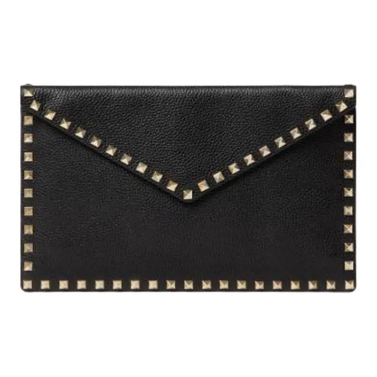 Valentino Garavani Rockstud Foldover Top Envelope Clutch Bag-0