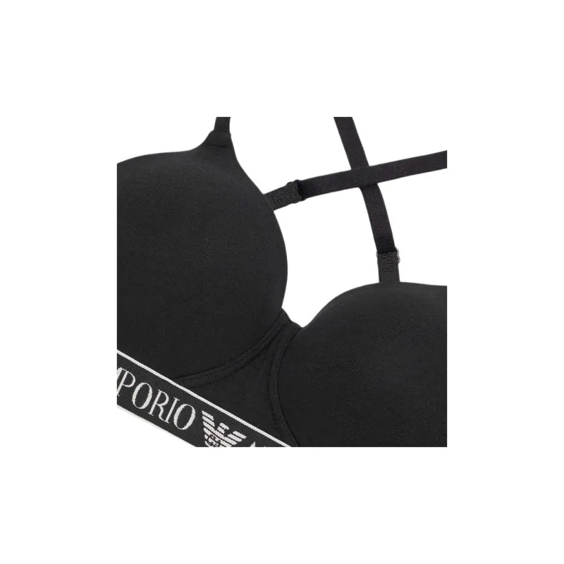 EMPORIO ARMANI Asv Organic cotton Padded Triangle Bra With Logo Underband-1