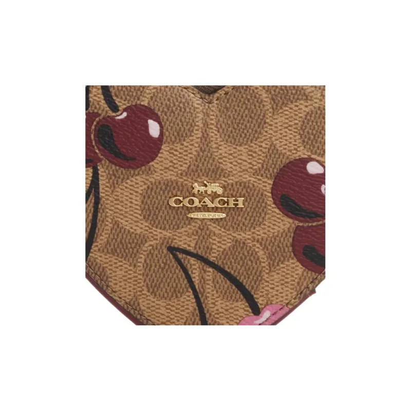 COACH Leather Coin Purse Mini Women's Tan-2