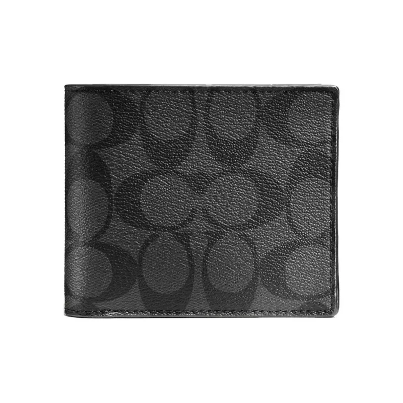 COACH 3 IN 1 Wallet PVC Polyvinyl Chloride Wallet Men's Black-1
