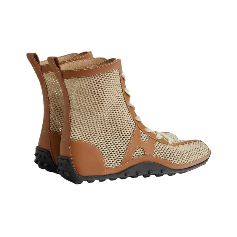 HERMES Kiatsu High-Top Casual Shoes Women's Brown-3