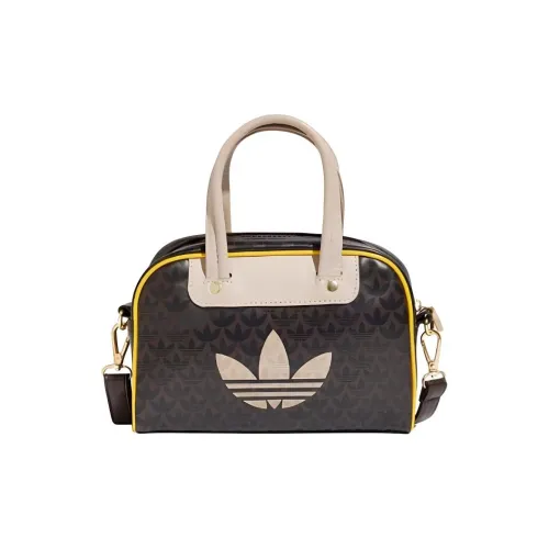 Adidas Originals Polyurethane Bowling Bag Handbag Women's Dark Brown