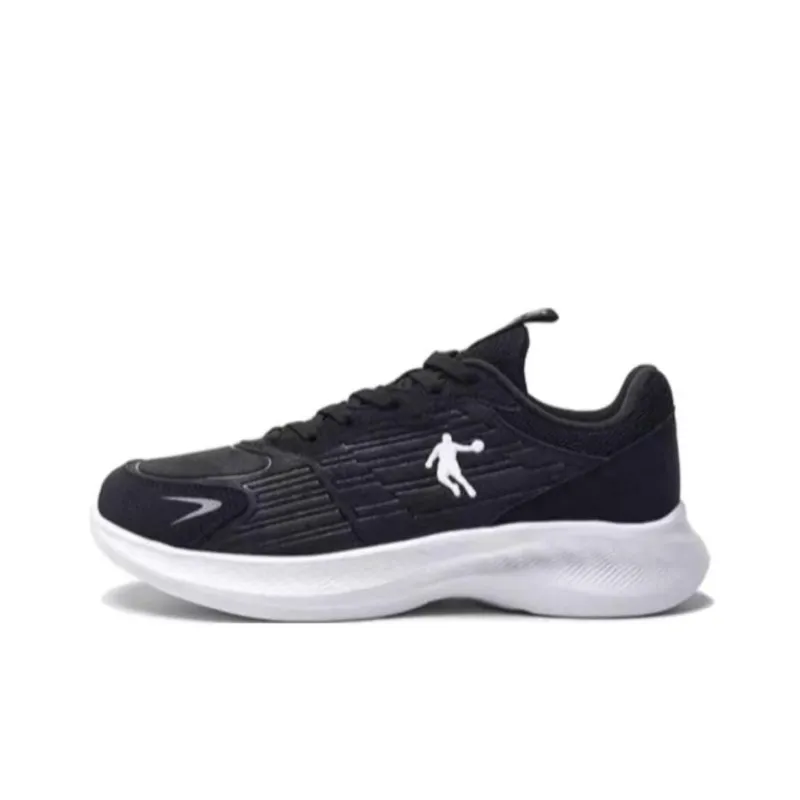 QIAODAN Wear resistant And Waterproof Low Top Running Shoes Men's Black-0