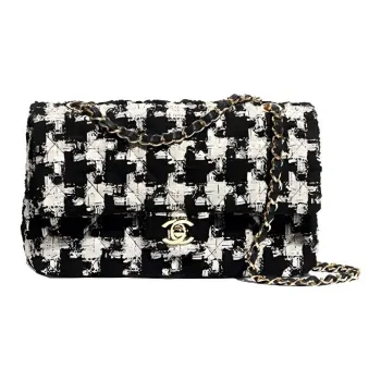 CHANEL Classic Flap CF Woolen Flap Bag Shoulder Bag Women's Black