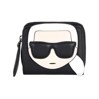 KARL LAGERFELD Cow Leather Wallet Unisex Black