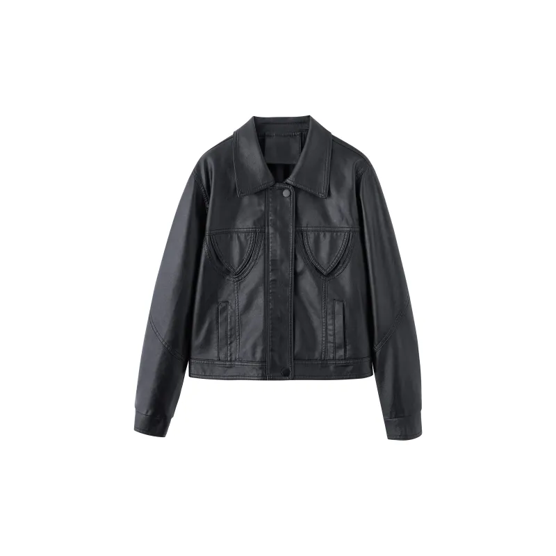 Yi Mengyuan Leather Jacket Women's-0
