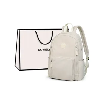 COMELY Fabric Laptop Backpack Regular Women's Ecru