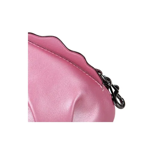 COACH Leather Coin Purse Women's Pink-4