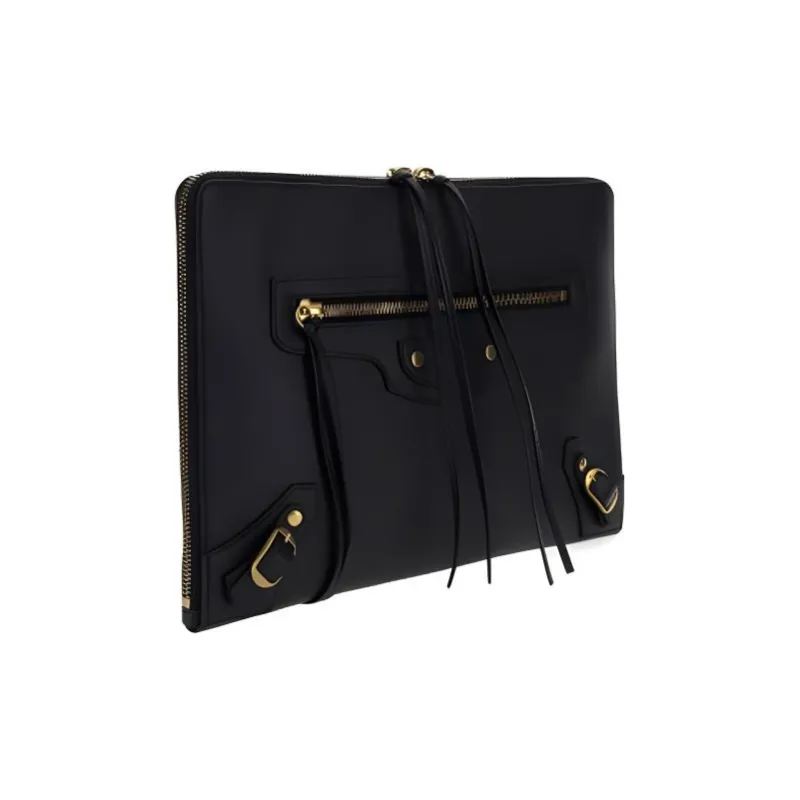 Balenciaga Leather Clutch Women's Black-2
