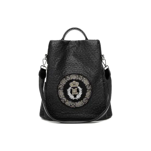 PAYOT Microfiber Synthetic Leather Backpack Regular Women's Black